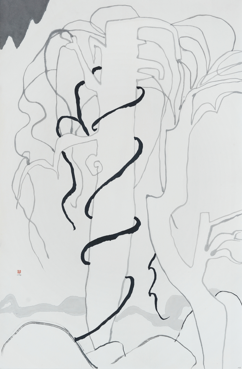 장병언, structure landscape 115, ink_on_paper, painting, 2026